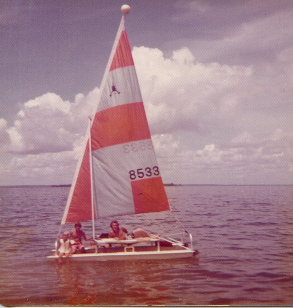 aquacat sailboat on lake Livingston 1974