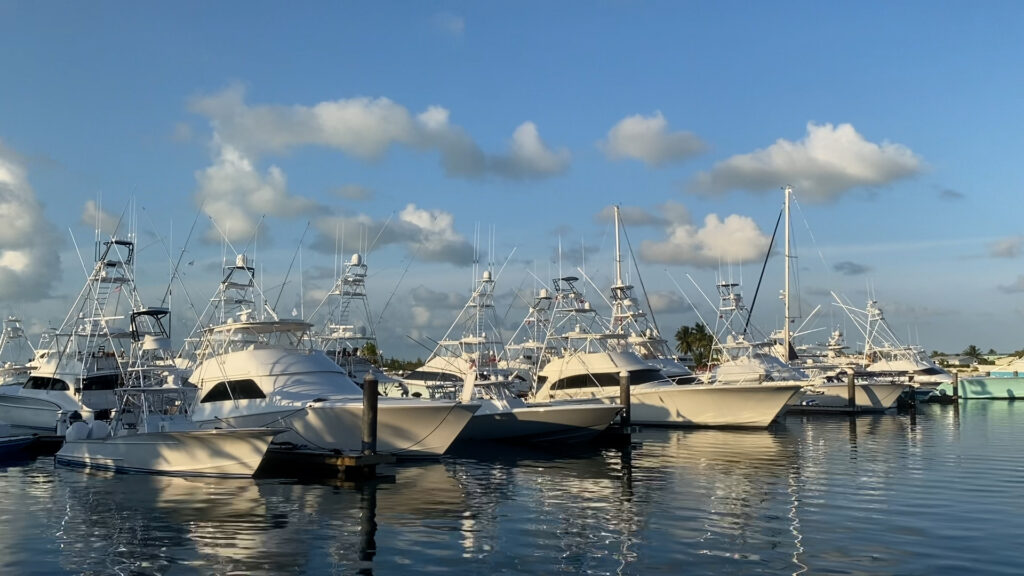 sport fishing boats at chub cay Bahamas